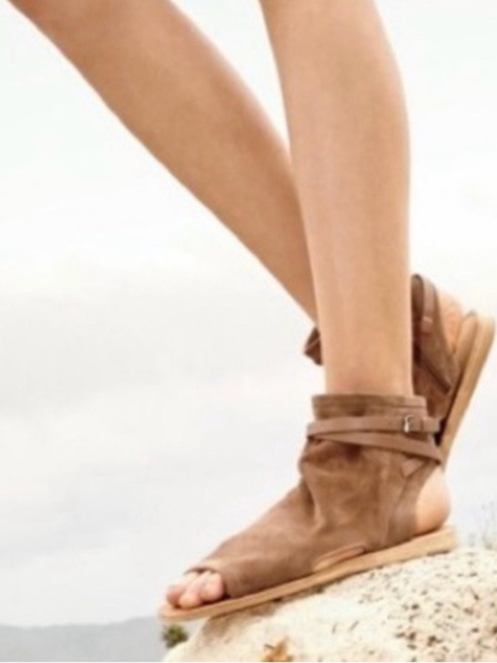 Vince Thalia Suede Peep Toe Slouch Sandals - 9.5